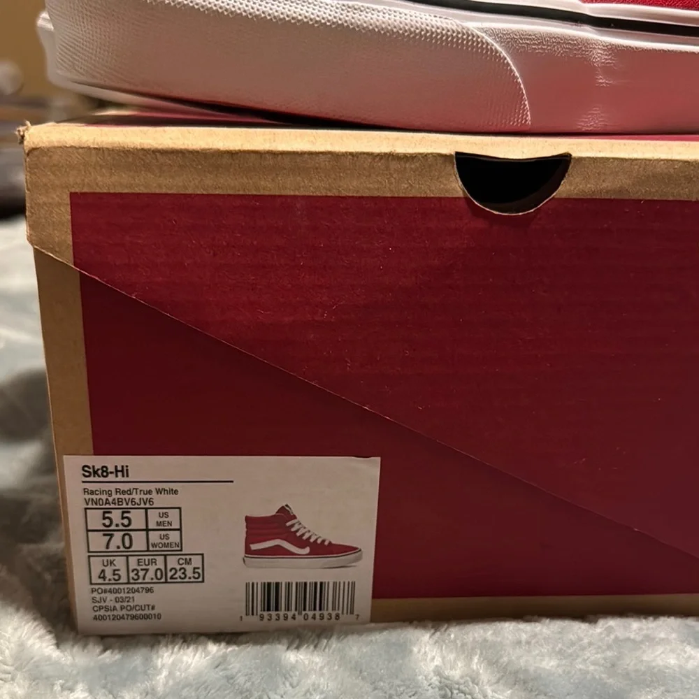 Vans Red Canvas High-Tops - Picture 6 of 8
